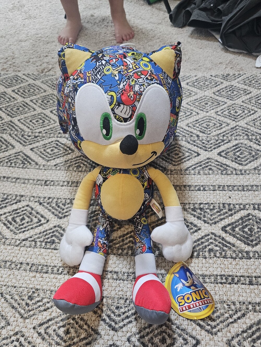 NEW Sonic "Sticker Bomb" Plush (18", 1lb) Toy Factory, Official License Sega NWT
